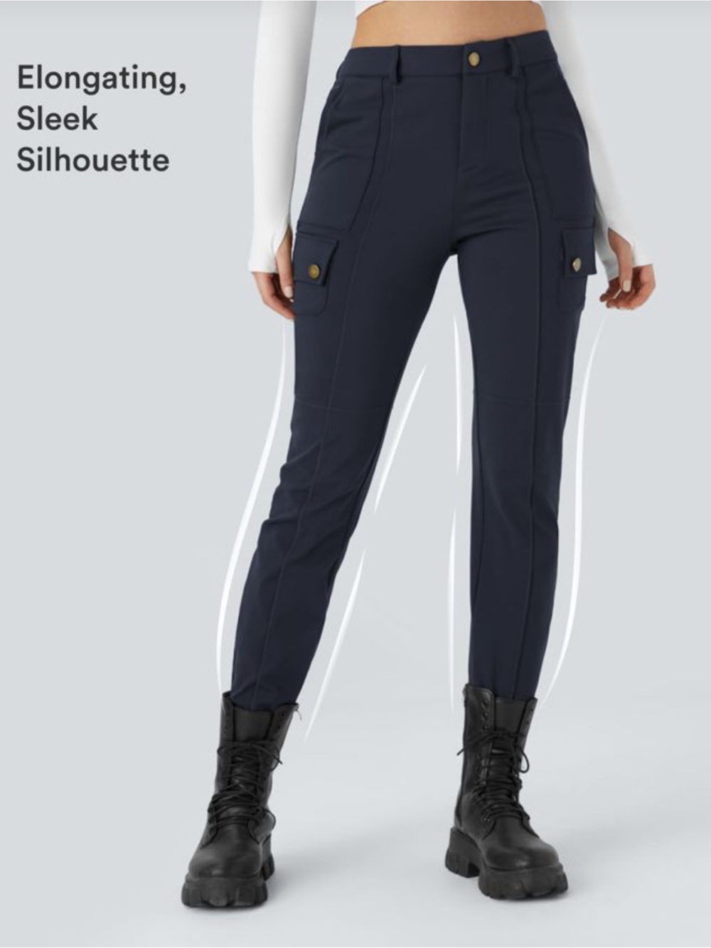 DayStretch High Waisted Zipper Pockets
Solid Skinny Cargo Pants size medium tall